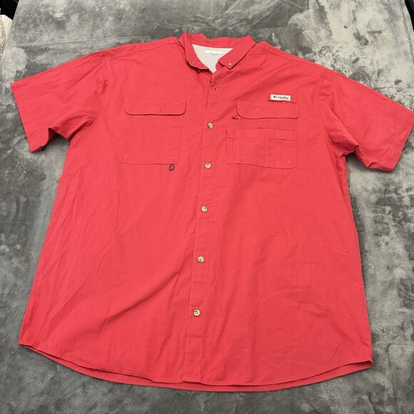Columbia PFG Shirt Mens XL Red Button Down Fishing Outdoors Hiking Vented - Picture 1 of 10